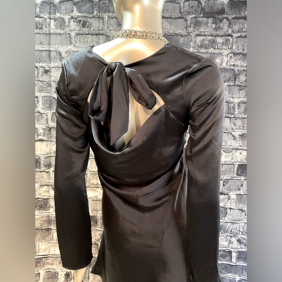 Navy Blue Satin Formal Mini Dress - Picture 10 of 10